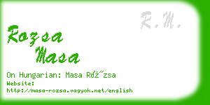 rozsa masa business card